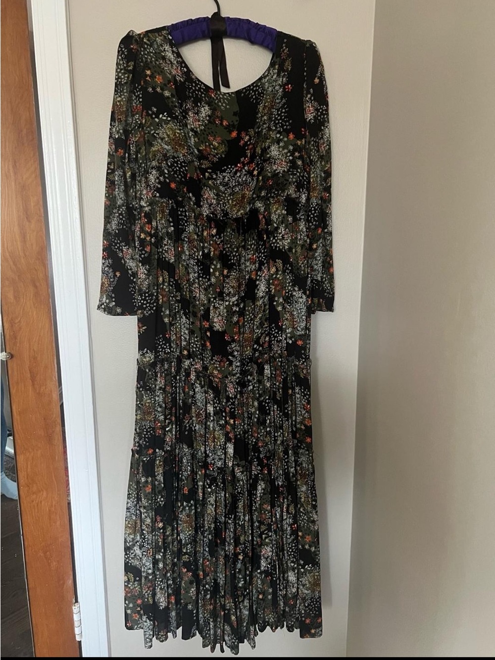 free people floral full length dress - size medium
